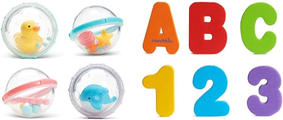 Munchkin Bath Toys: Float & Play Bubbles and Alphabet Letters