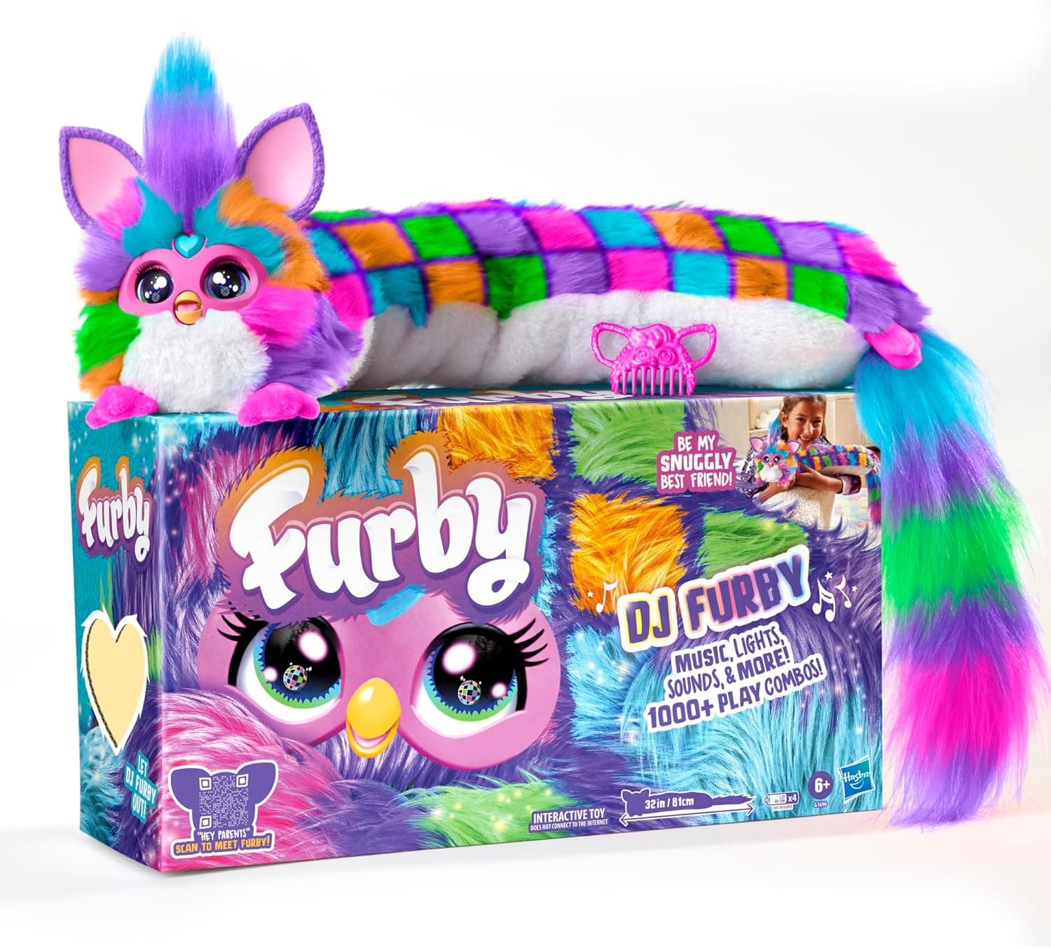 Groove to the Furby DJ's beats! Interactive plush with music, lights & games
