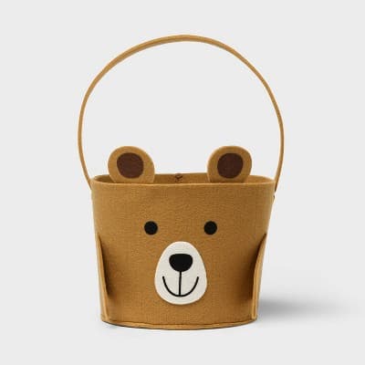 Easter Felt Bear Basket Brown - Spritz™