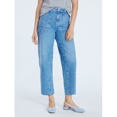 Free Assembly Women's Cropped Carpenter Barrel Jeans, 27" Inseam, Sizes 0-20