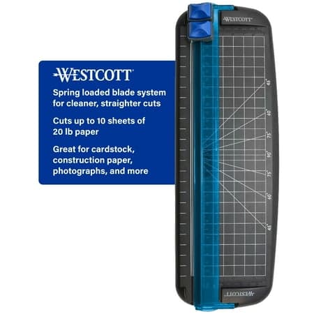 Westcott KleenEarth Paper Trimmer, Recycled Plastic, 12 Inch, Black