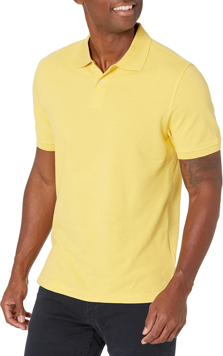 Slim-Fit Cotton Polo Shirt in Yellow by Amazon Essentials