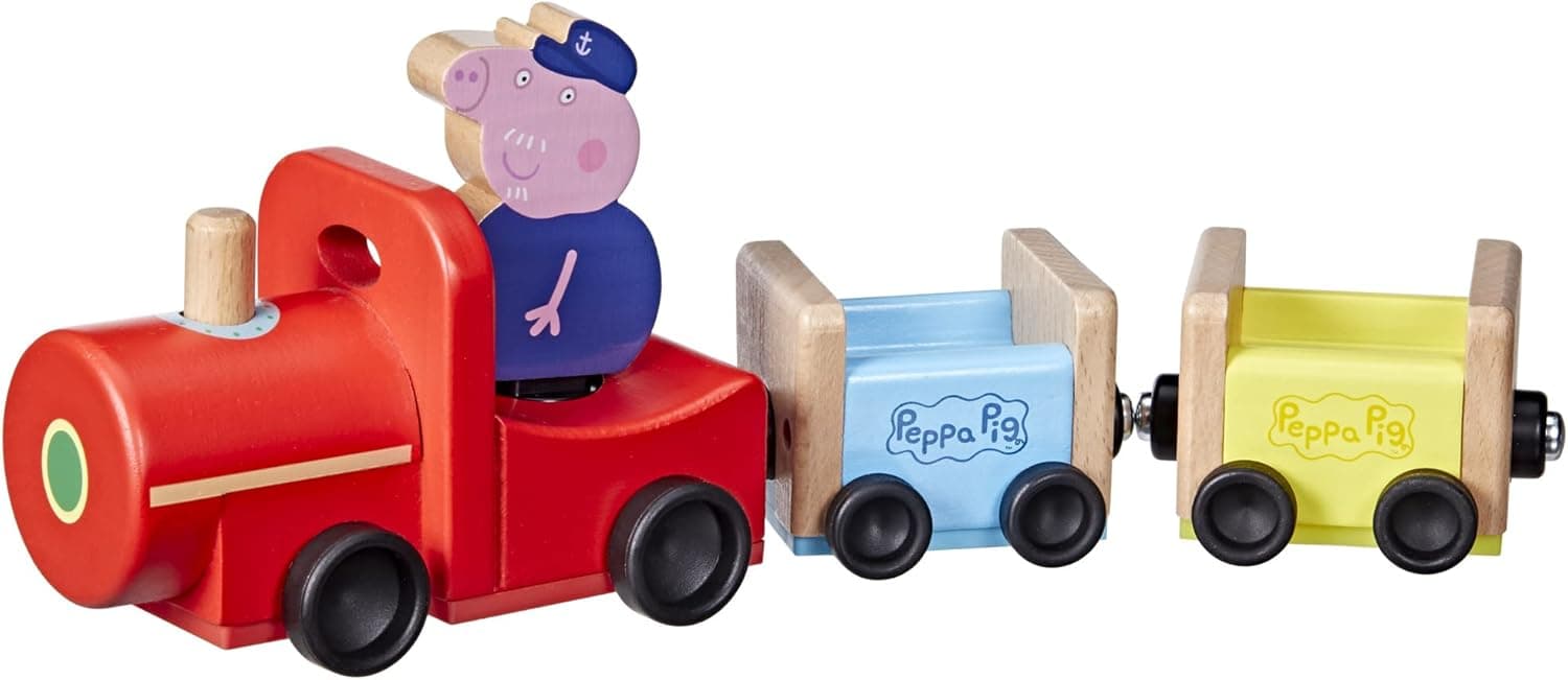 Wooden Peppa Pig Train Toy - Eco-Friendly for 2+ Years