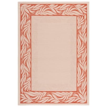 Safavieh Courtyard Micah Floral Indoor/Outdoor Area Rug, Natural/Terracotta, 6'7" x 9'6"