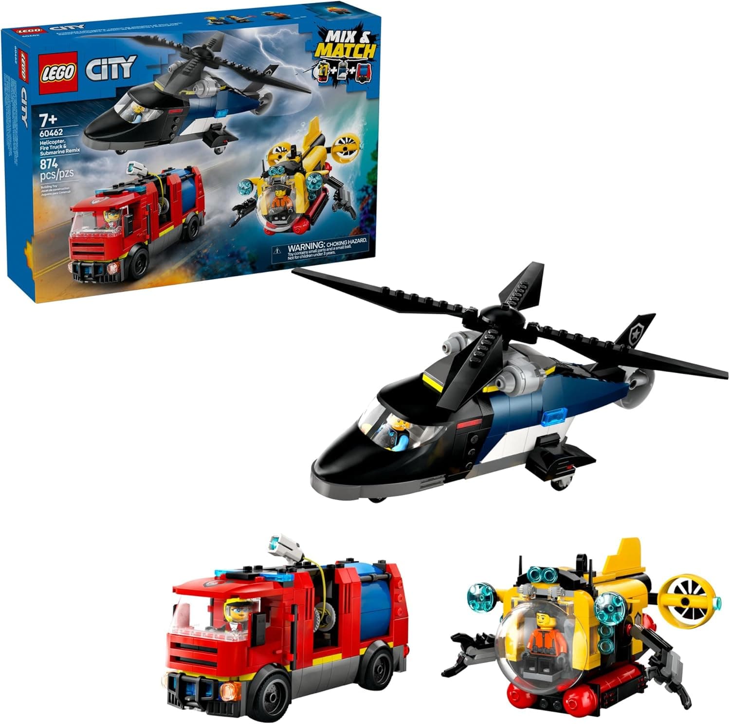Reimagine Adventure with LEGO City Helicopter, Fire Truck & Submarine