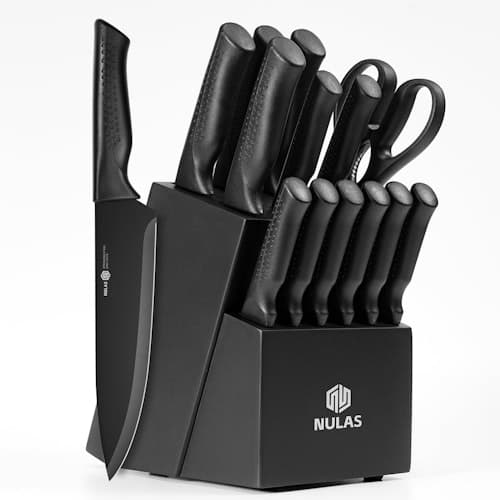 Nulas 15-Piece Self-Sharpening Knife Set w/ Block