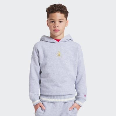 Champion Boys' Oversized Fleece Hoodie - Heather Gray S