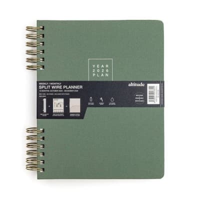 Altitude 2025-2026 15 Months Planner 8"x10" Monthly/Weekly Dark Sage