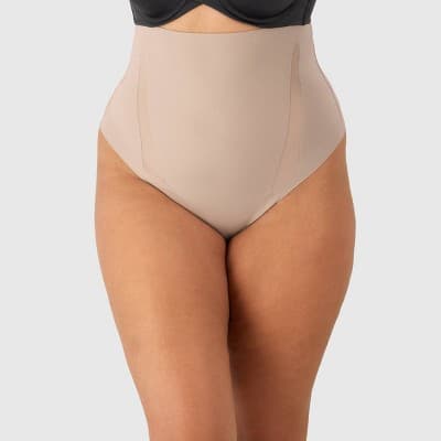 Maidenform Women's Shapewear Extra Firm Shaping Thong SES200 - Evening Blush L: Waist Slimming, Double-Layered Knit Control Panties
