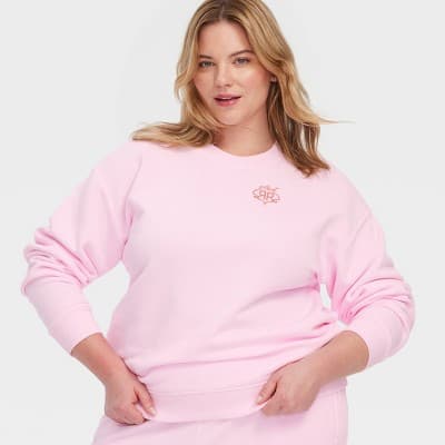 Women's Crewneck Pullover Sweatshirt Soft Pink - Roller Rabbit x Target XXL