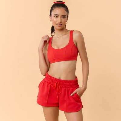 Blogilates Women's Bow Back Corset Sports Bra - Red XL