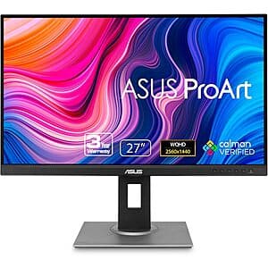 ASUS ProArt Display PA278QV 1440p Professional Monitor with Free Mouse or Mousepad