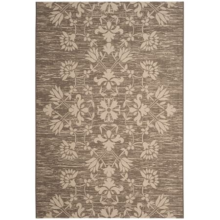 Safavieh Courtyard Phyliss Floral Indoor/Outdoor Area Rug, Dark Beige/Beige, 5'3" x 7'7"