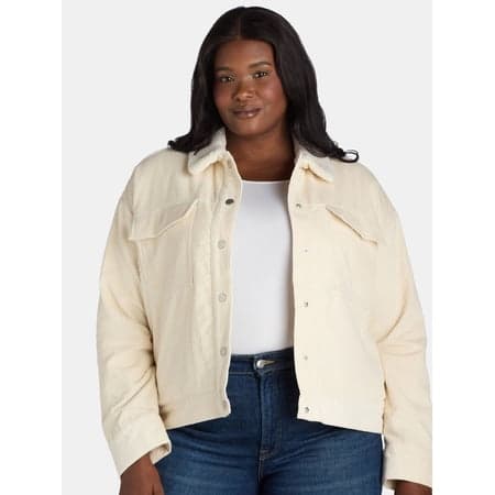 Time and Tru Women’s and Women’s Plus Corduroy Utility Jacket, Sizes XS-3X