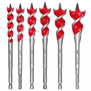 6-pc Milwaukee Auger Speed Feed Wood Bit Set $24.95 + Free S&H