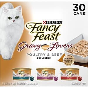 Purina Fancy Feast Gravy Lovers Wet Cat Food 30-Pack for $19.65