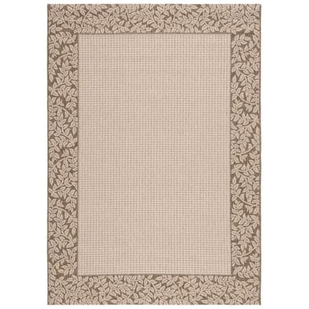 SAFAVIEH Courtyard Regent Oriental Indoor/Outdoor Area Rug, Natural/Brown, 5'3" x 7'7"