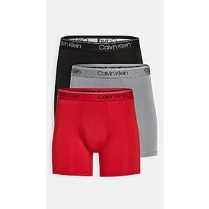 3-Pk Calvin Klein Men's Micro Stretch Boxer Brief (Medium Only, Black, Red, Convoy) $14.40