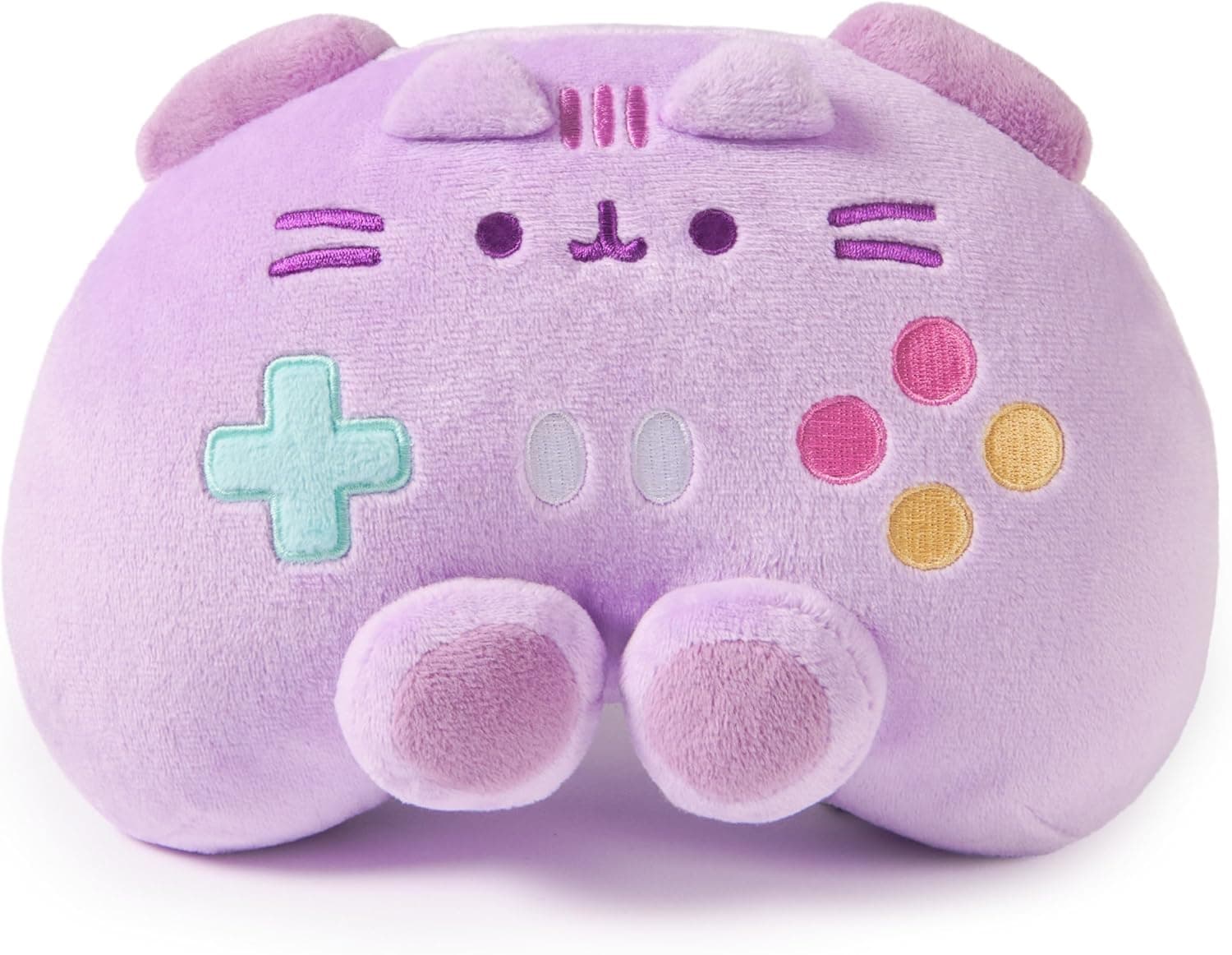 GUND Pusheen Gaming Controller Plush, Squishy Toy, Collectible Plush Toy, Gaming Décor, Stuffed Animal for Ages 8 and Up, Purple, 7”