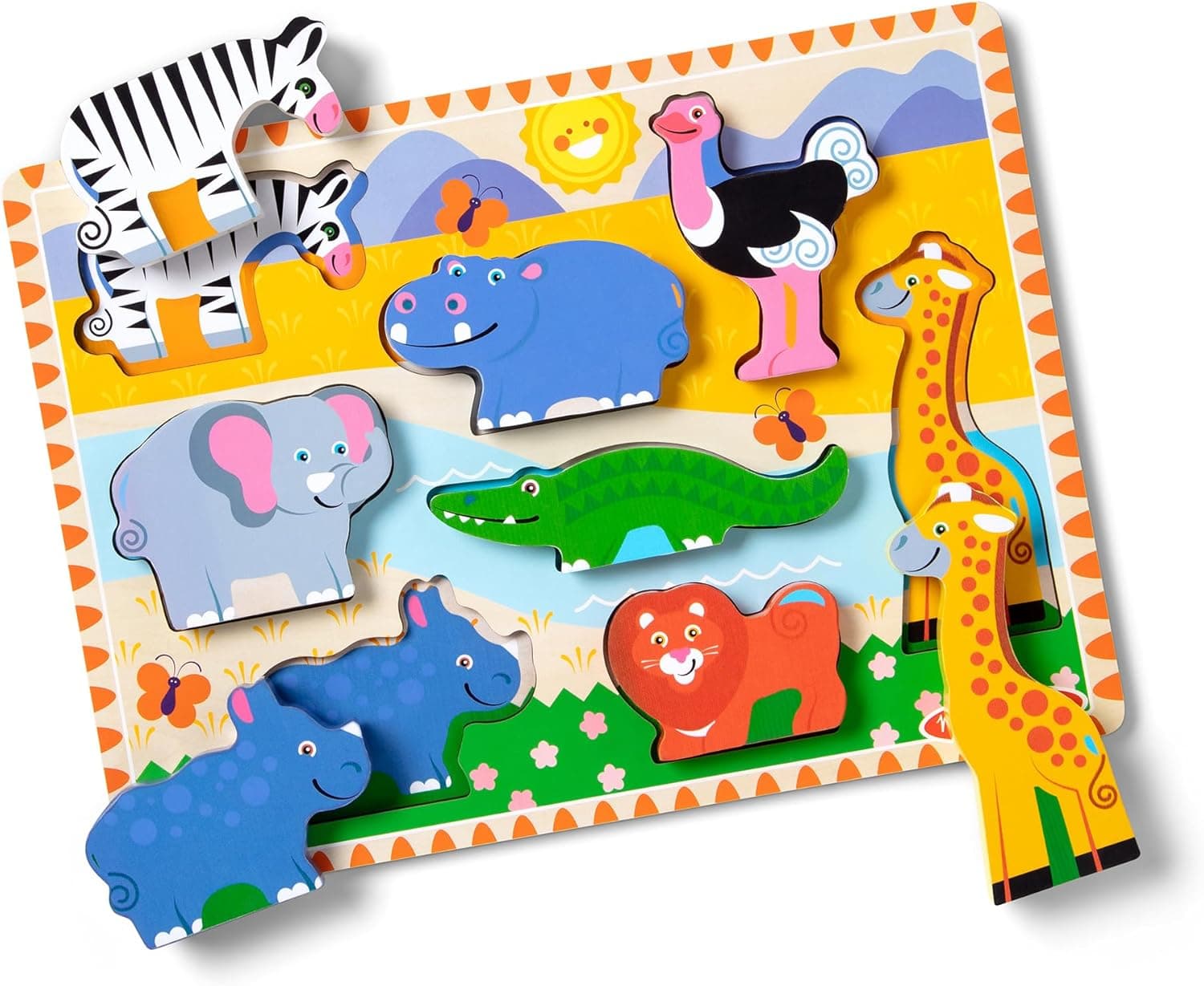 Melissa & Doug Safari Wooden Puzzle - Engaging Toddler Fun