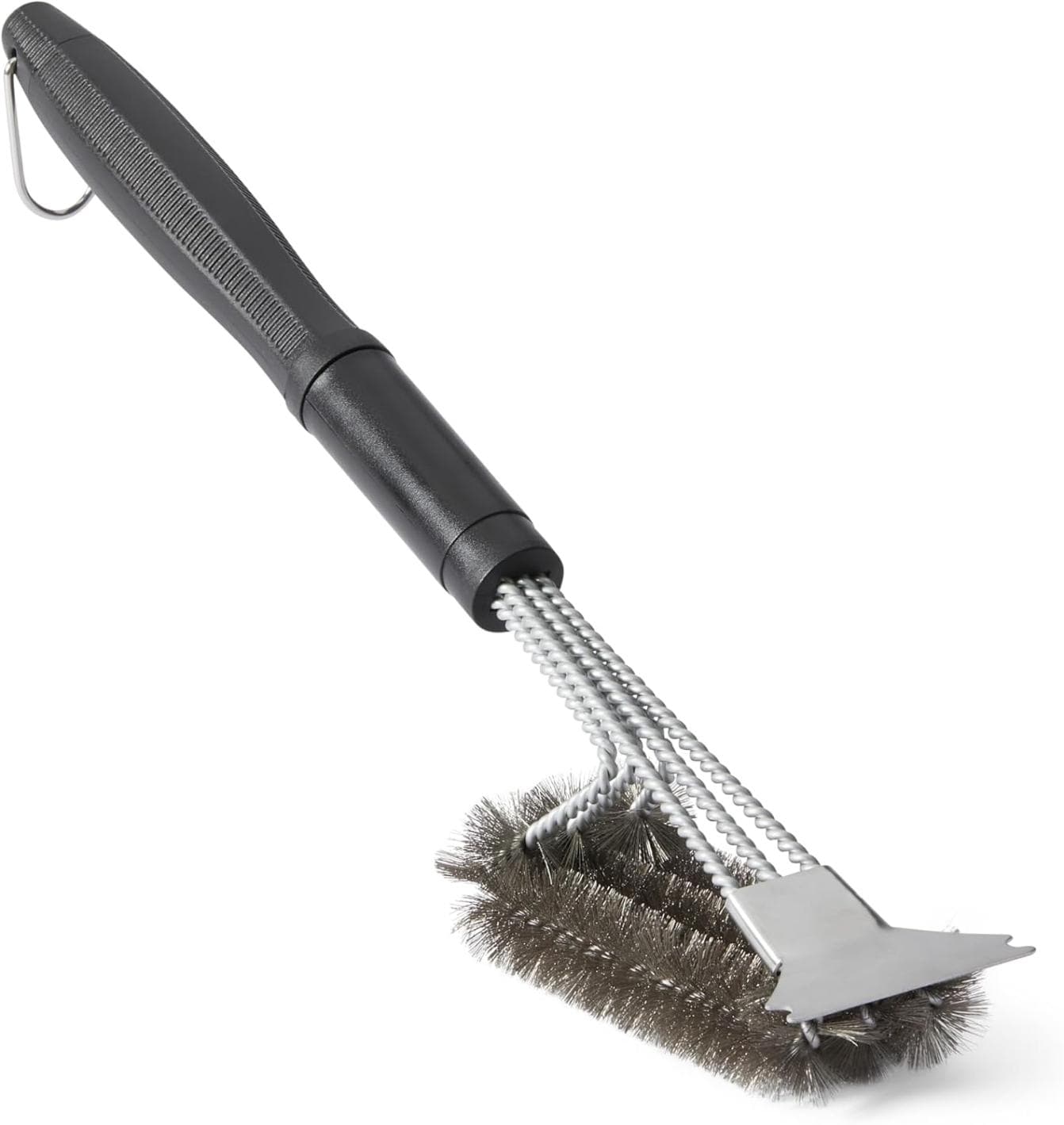 Amazon Basics Grill Brush and Scraper with Deluxe Handle on Amazon