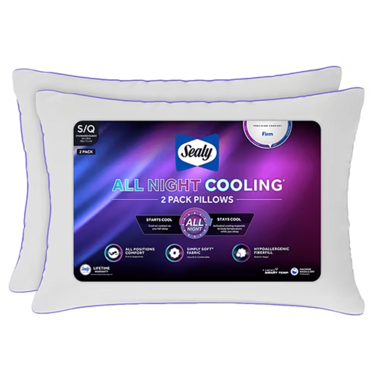 Sleep Cool and Comfortable with 2 Sealy Pillows for $20