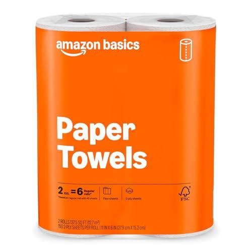 2-Roll Pack of Amazon Basics Flex-Sheets Paper Towels - 48% Off