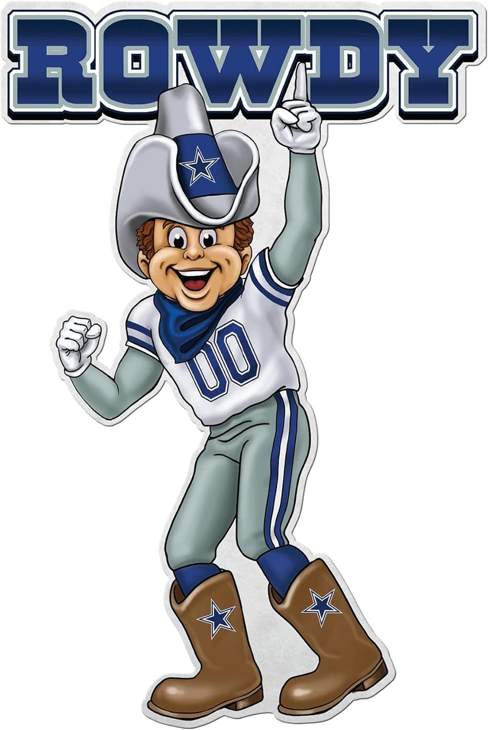 Rico Industries NFL Football Dallas Cowboys "Rowdy" Shape Cut Pennant - Home and Living Room Décor - Soft Felt EZ to Hang