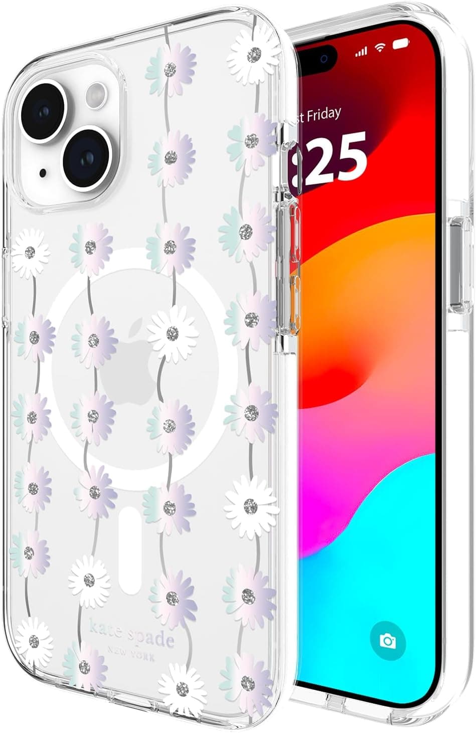 Elevate Your iPhone 15 Plus with Kate Spade's Iridescent Daisy Chain Case