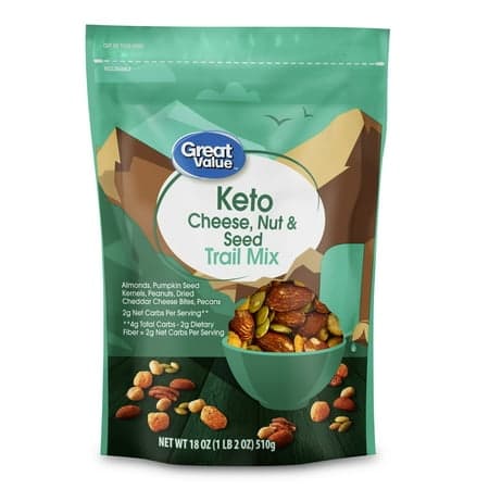 Great Value Keto Cheese, Nut, and Seed Trail Mix, 18 oz Bag