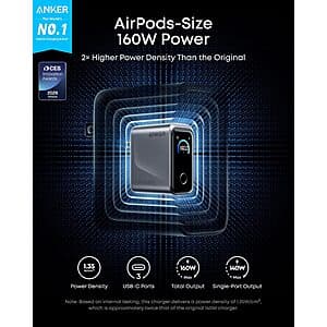 Anker 160W GaN USB-C Charger with Smart Touch Display - $100 with Free Shipping