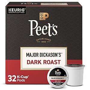 Peet's Coffee Keurig K-Cup Pods (Major Dickason's Blend) - $7.35 with Subscription