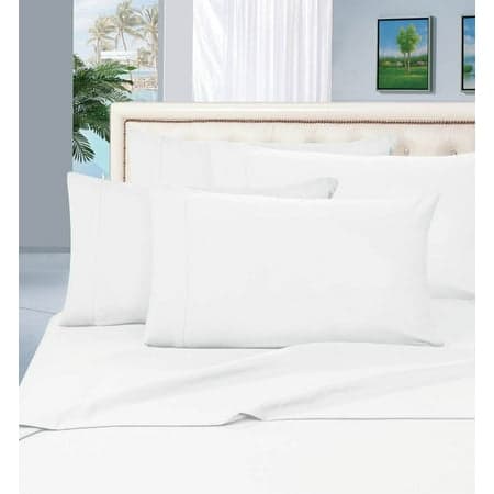 Elegant Comfort ® Wrinkle Resistant - 1500 Series 6 pc Sheet set, Deep Pocket Up to 16" - All Size and Colors , King, White