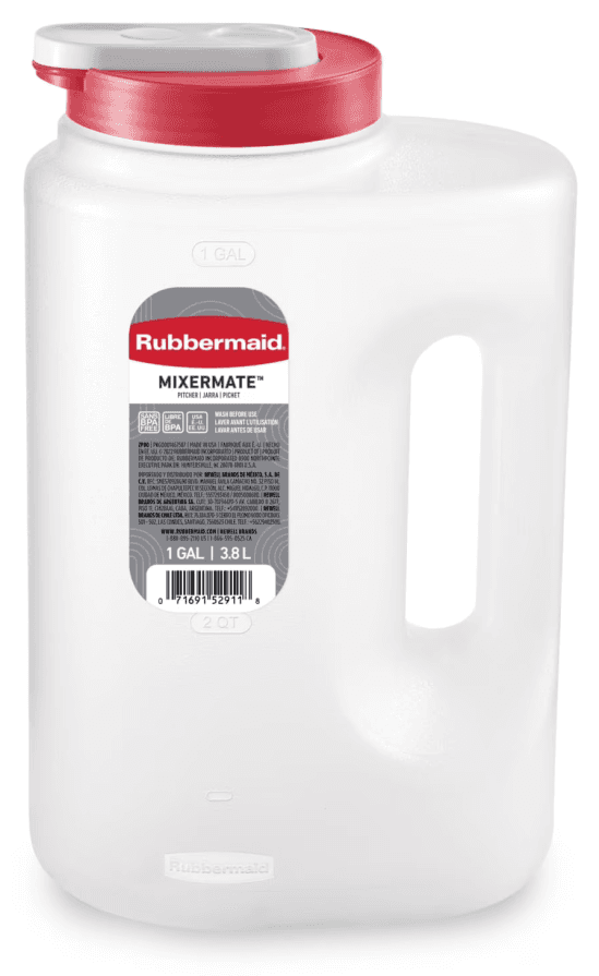 Leak-Resistant Mixing Pitcher - 1-Gallon Rubbermaid Mixermate
