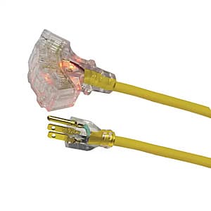 Target: 50' Husky 14/3 Extension Cord with Triple Tap Outlet Lighted End