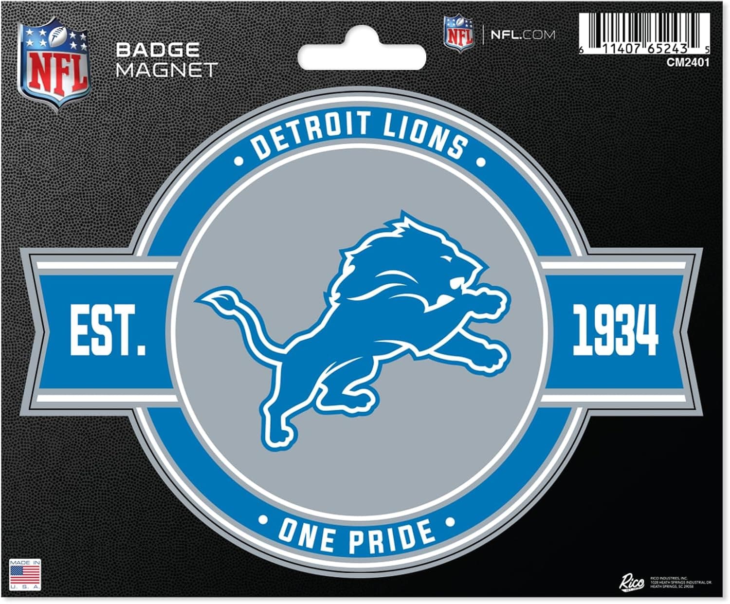 Magnetic NFL Detroit Lions Badge for Car or Fridge