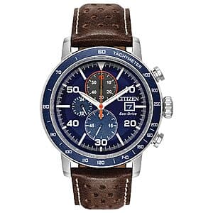 Eco-Drive Chronograph Watch - Citizen Men's 44mm Blue Dial, $195 or Less