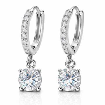 Elegant CZ Huggie Drop Hoop Earrings - 82% Off