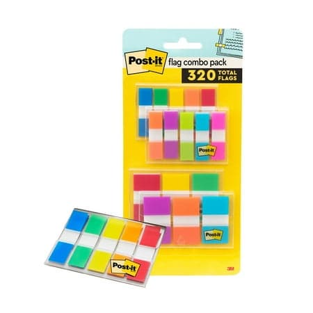 Post-it Flags Dispenser Combo pack, Multicolor, 320 Flags