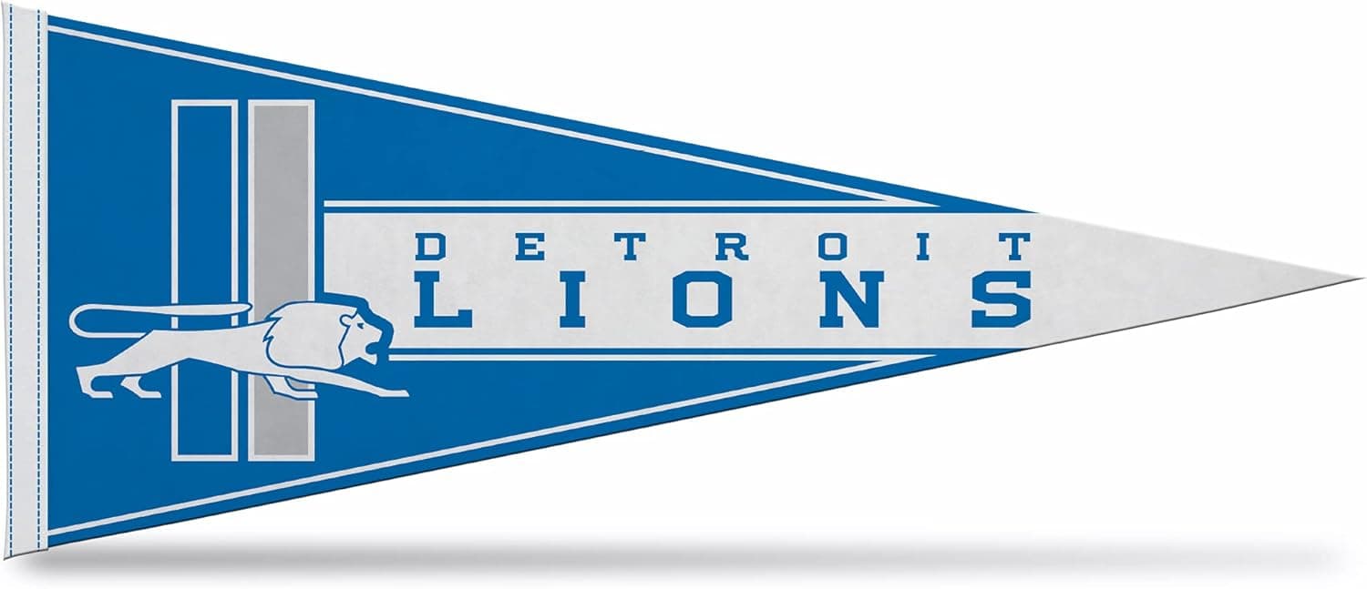 Rico Industries NFL Football Detroit Lions Retro 12" x 30" Felt Wall Décor Pennant - Great for Home/Bed Room/Man Cave Décor