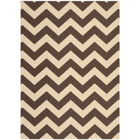 Safavieh Courtyard Bailey Chevron Indoor/Outdoor Area Rug, Dark Brown, 5'3" x 7'7"