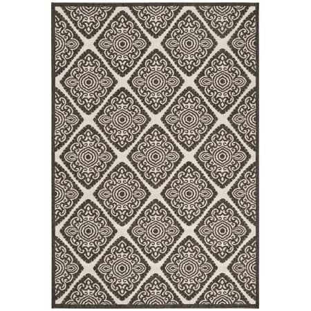 SAFAVIEH Linden Franco Damask Area Rug, Light Grey/Charcoal, 4' x 6'