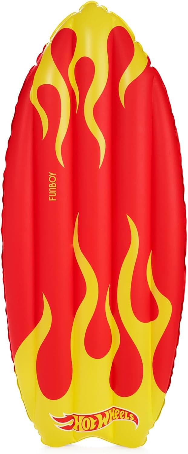 Splash into Summer with Hot Wheels Checkered Flame Surfboard Pool Float
