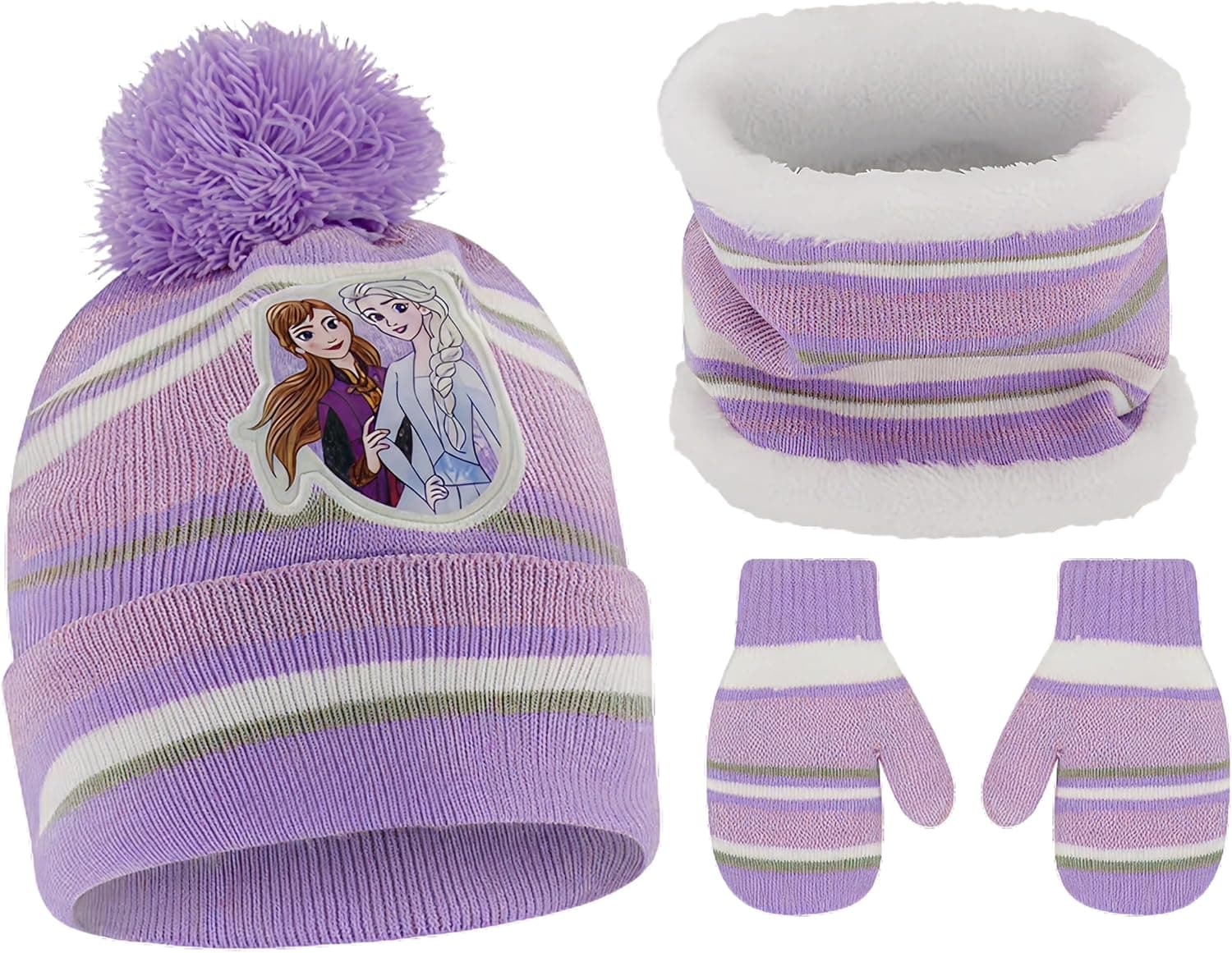 Disney Girls Toddler Winter Hat, Scarf And Mittens Set 2-4 Or Frozen Elsa & Anna Hat, Scarves And Kids Gloves Sets 4-7