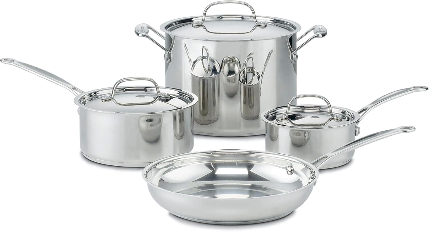 Cuisinart 7-Piece Stainless Steel Cookware Set at 40% Off