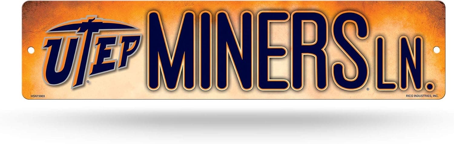 UTEP Miners Street Sign: Stylish NCAA Decor, 45% Off