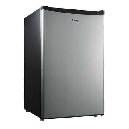 Galanz 4.3 Cu Ft Single Door Mini Fridge Stainless Steel Look - compact, Energy-efficient refrigerator ideal for dorms, offices, and small spaces