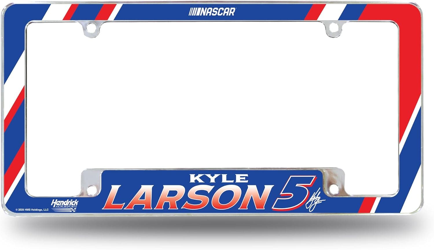 Rico Industries NASCAR Racing Kyle Larson 12" x 6" Chrome All Over Automotive License Plate Frame for Car/Truck/SUV