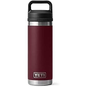 YETI Rambler Stainless Steel Bottle with Chug Cap (Wild Vine Red) for $24