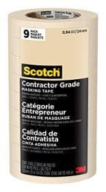 9 Rolls of Scotch Contractor Grade Masking Tape - 60 Yards Each
